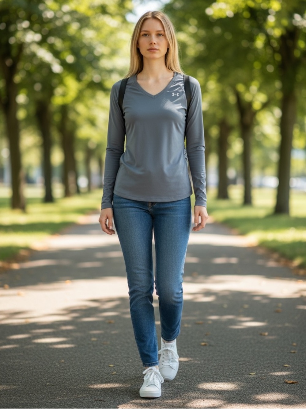 Under Armour Gray V-Neck Performance Shirt